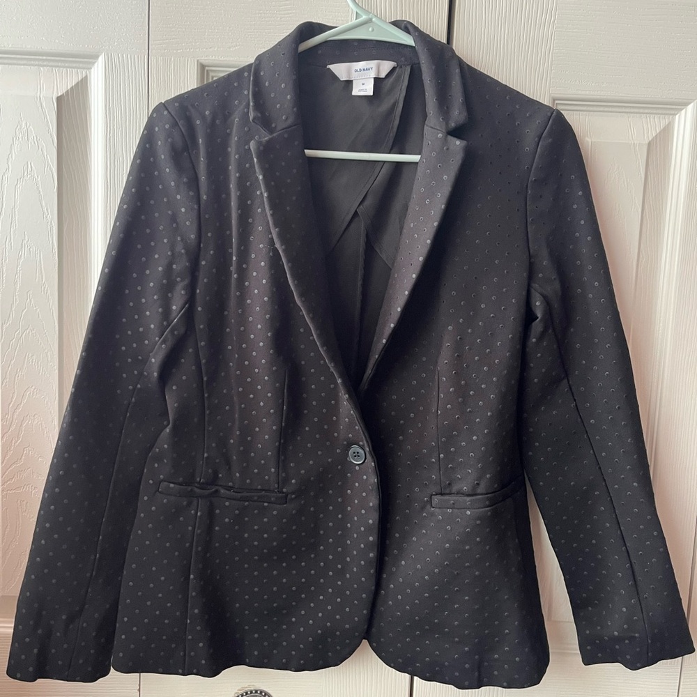 Old Navy Black Polka Dot Blazer